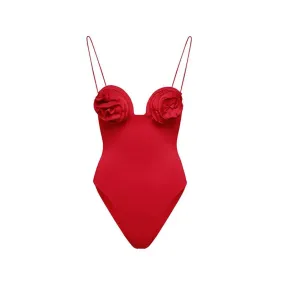 2023 Sexy One Piece Swimwear Skirt Women Vintage Push Up Ruched Swimsuit Solid Red Beach Wear Summer Bathing Suit Dress