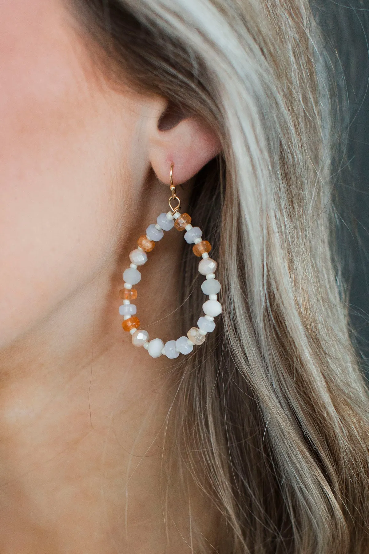 A Million Reasons Beaded Dangle Earrings- Peach