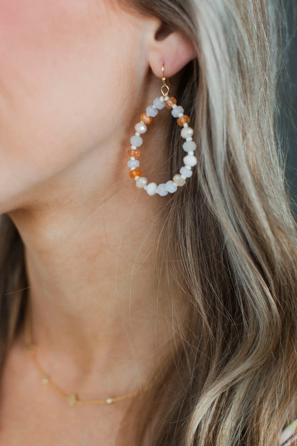 A Million Reasons Beaded Dangle Earrings- Peach