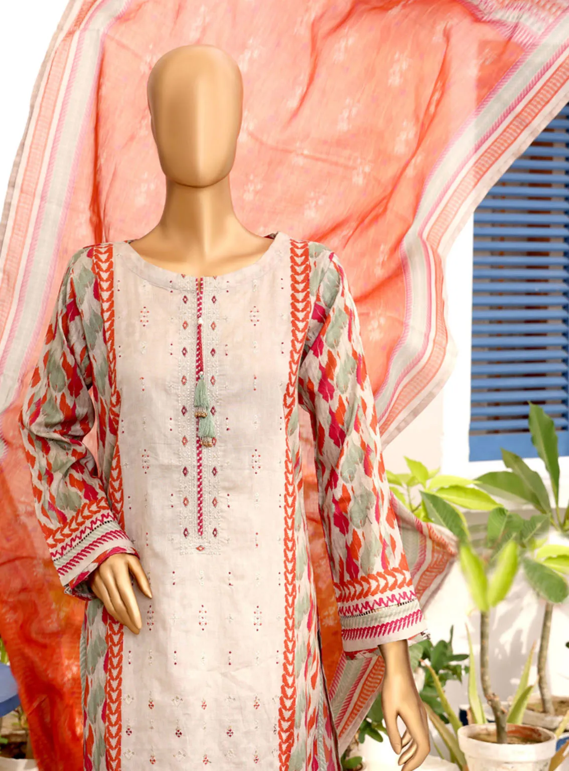 Aashkaar By HZ Textile Embroidered Lawn 3 Piece Stitched Suit HZ24AV5 AEL-408