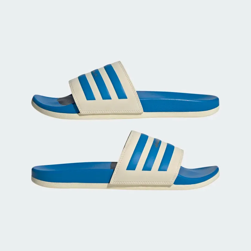 Adidas Adilette Comfort Slides -Wonder White /Blue Rush /Gold Metallic