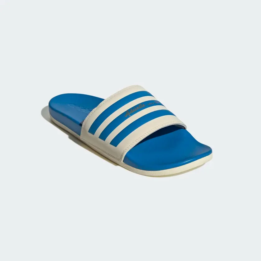 Adidas Adilette Comfort Slides -Wonder White /Blue Rush /Gold Metallic