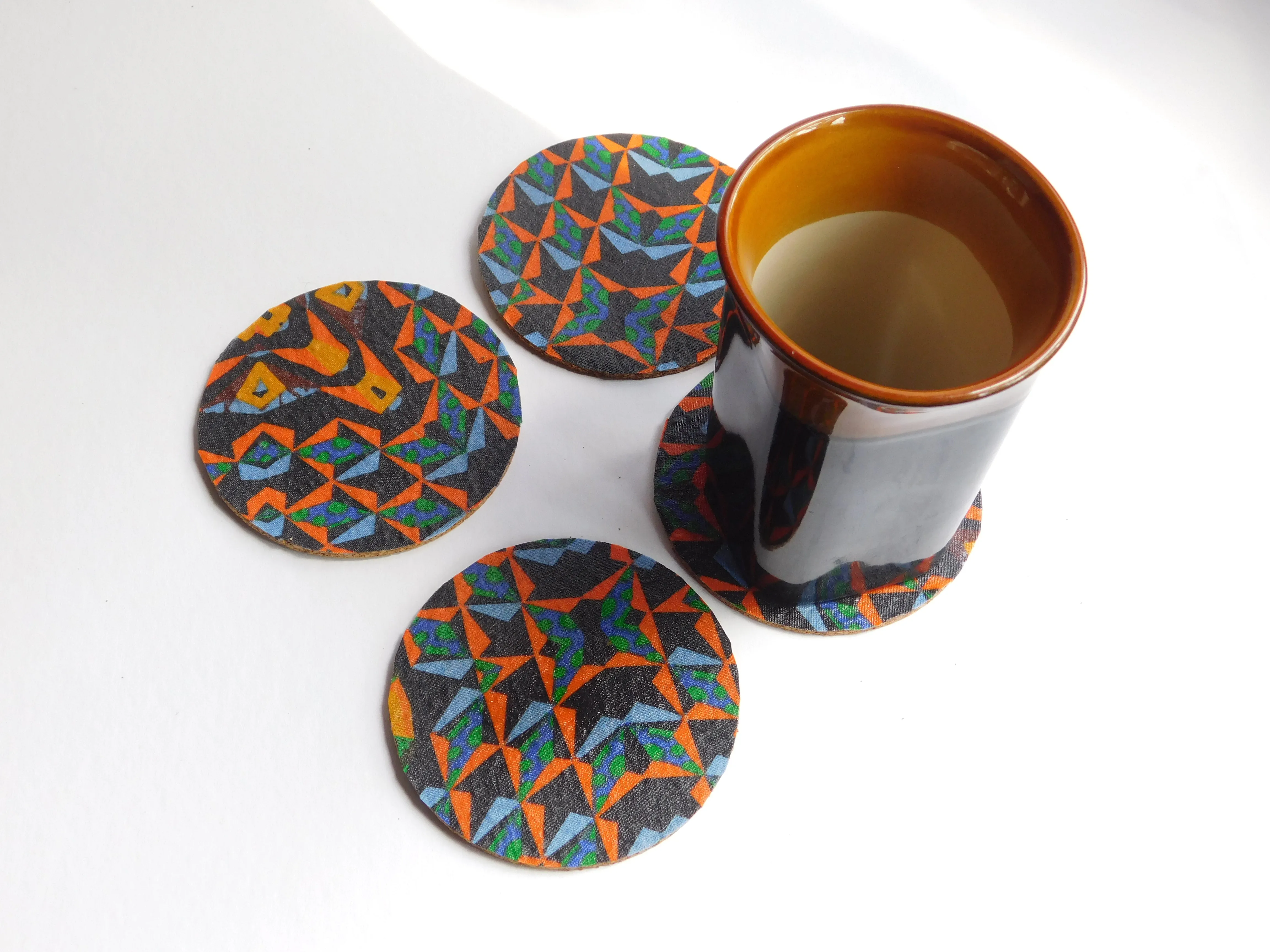 African Coasters Blue Set of 4 Home Decor Kitchen The Blacker The Berry