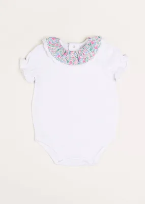 Amelia Floral Print Short Sleeve Bodysuit in Pink (3mths-2yrs)