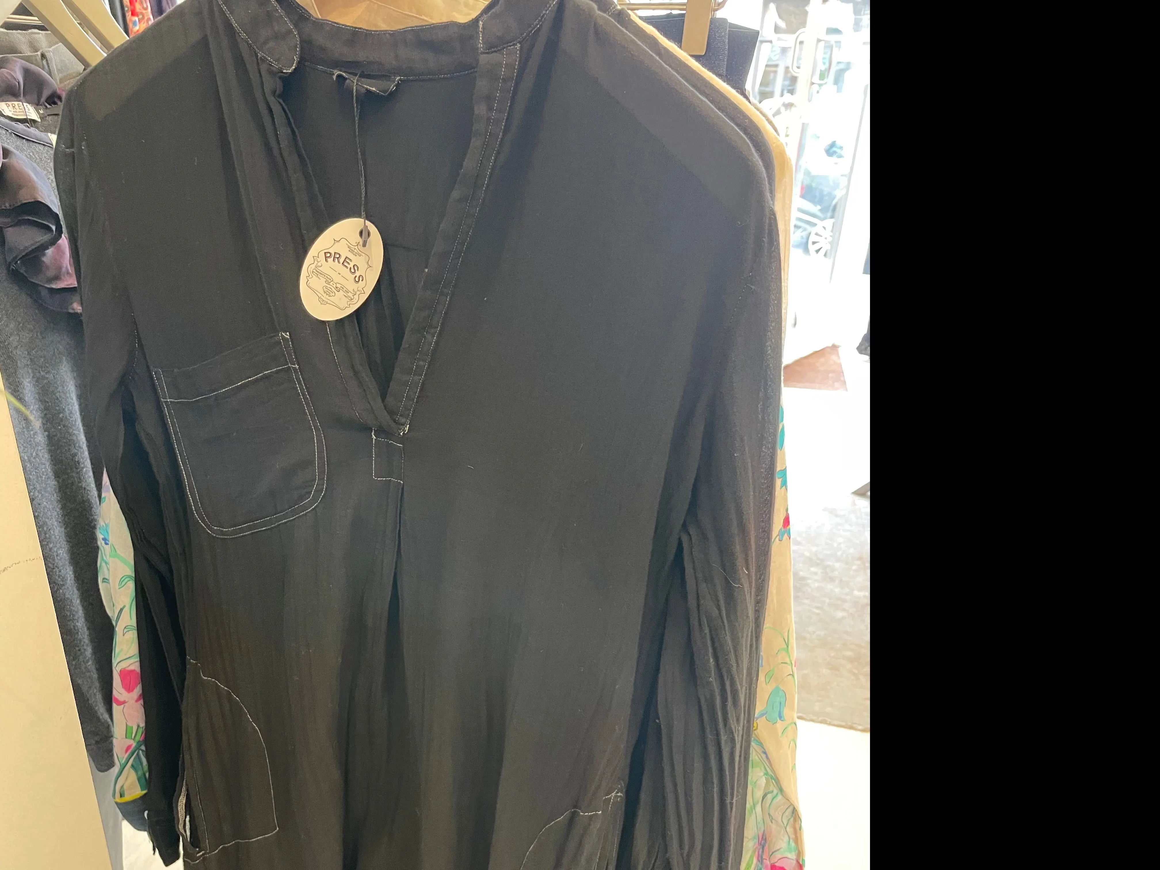 Black cotton kaftan