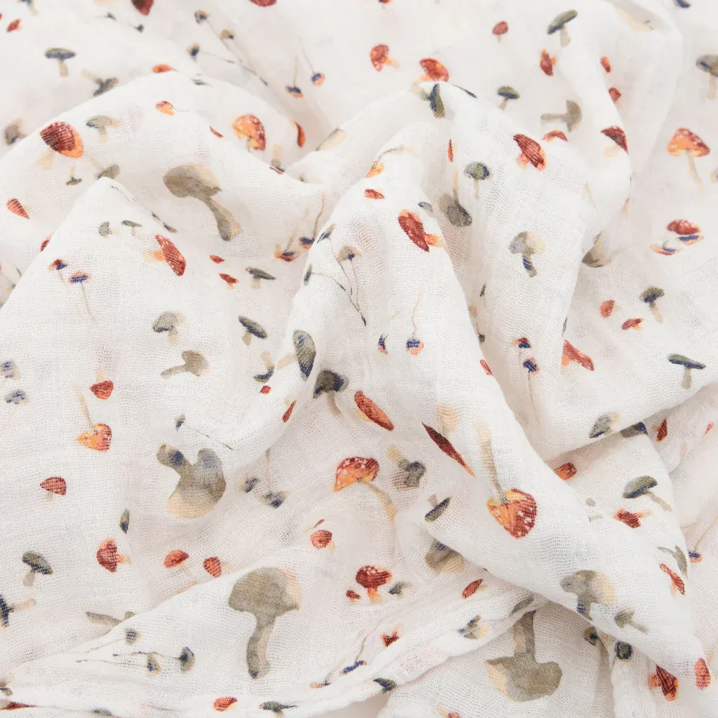 Cotton Swaddle, Mushrooms