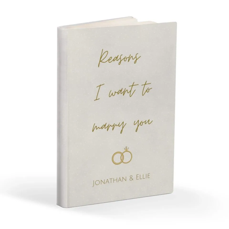 Custom Names Reasons I Want To Marry You Book For Couples