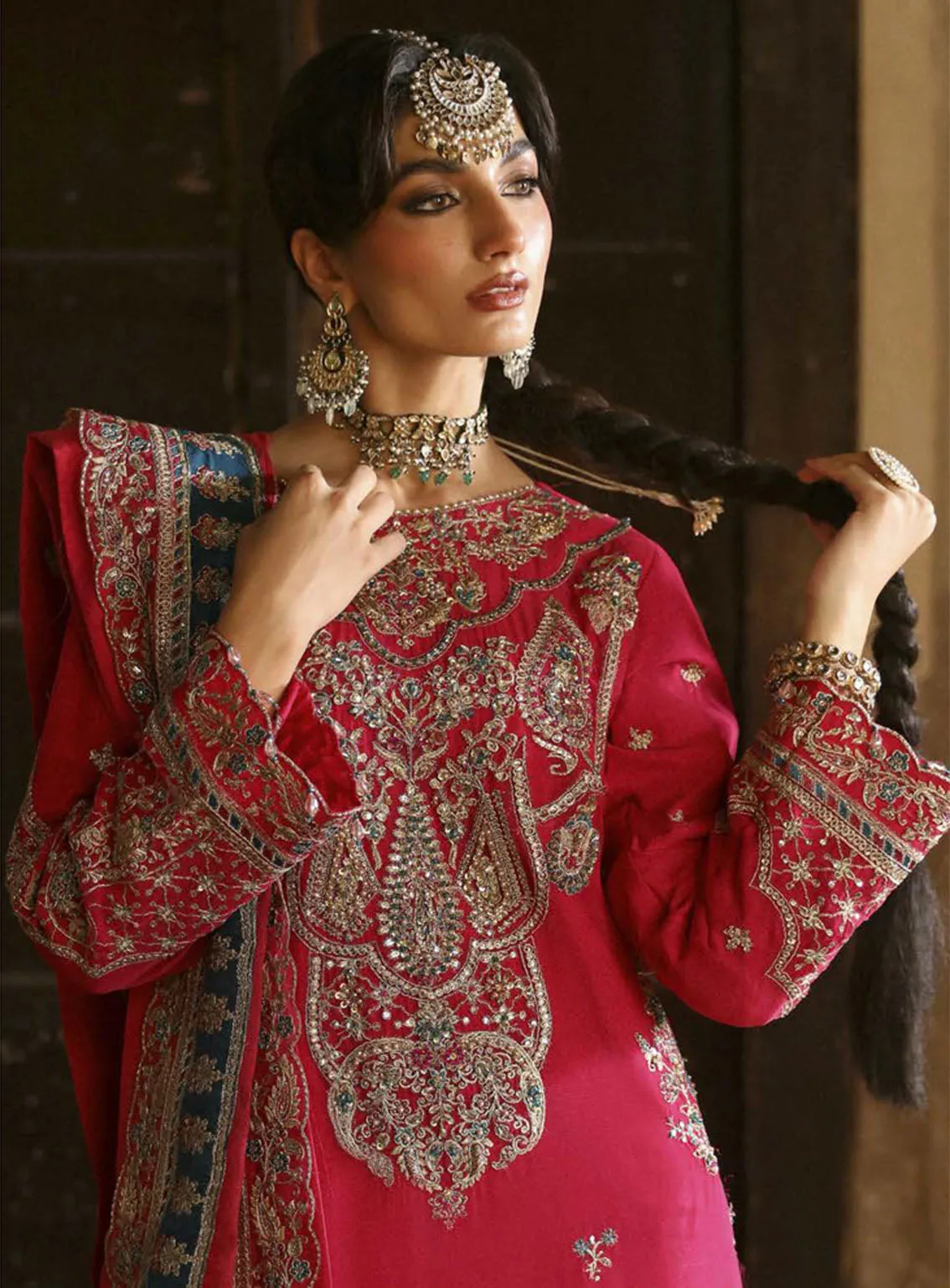 Devdas By Emaan Adeel Exquisite Formal Wear Embroidered Chiffon 3 Piece Unstitched Suit EA24DD SAANVI