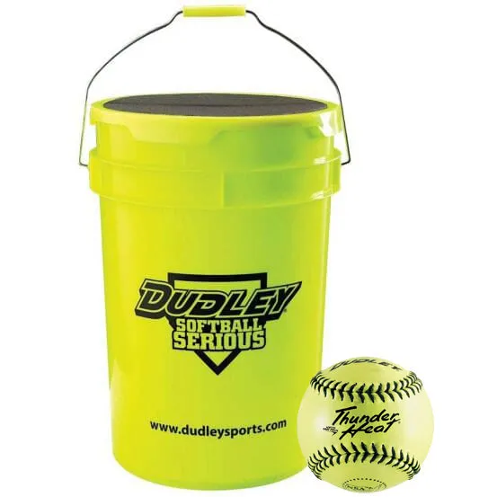 Dudley NSA Thunder Heat 12 47/375 Leather Fastpitch Softballs with Bucket: 48070