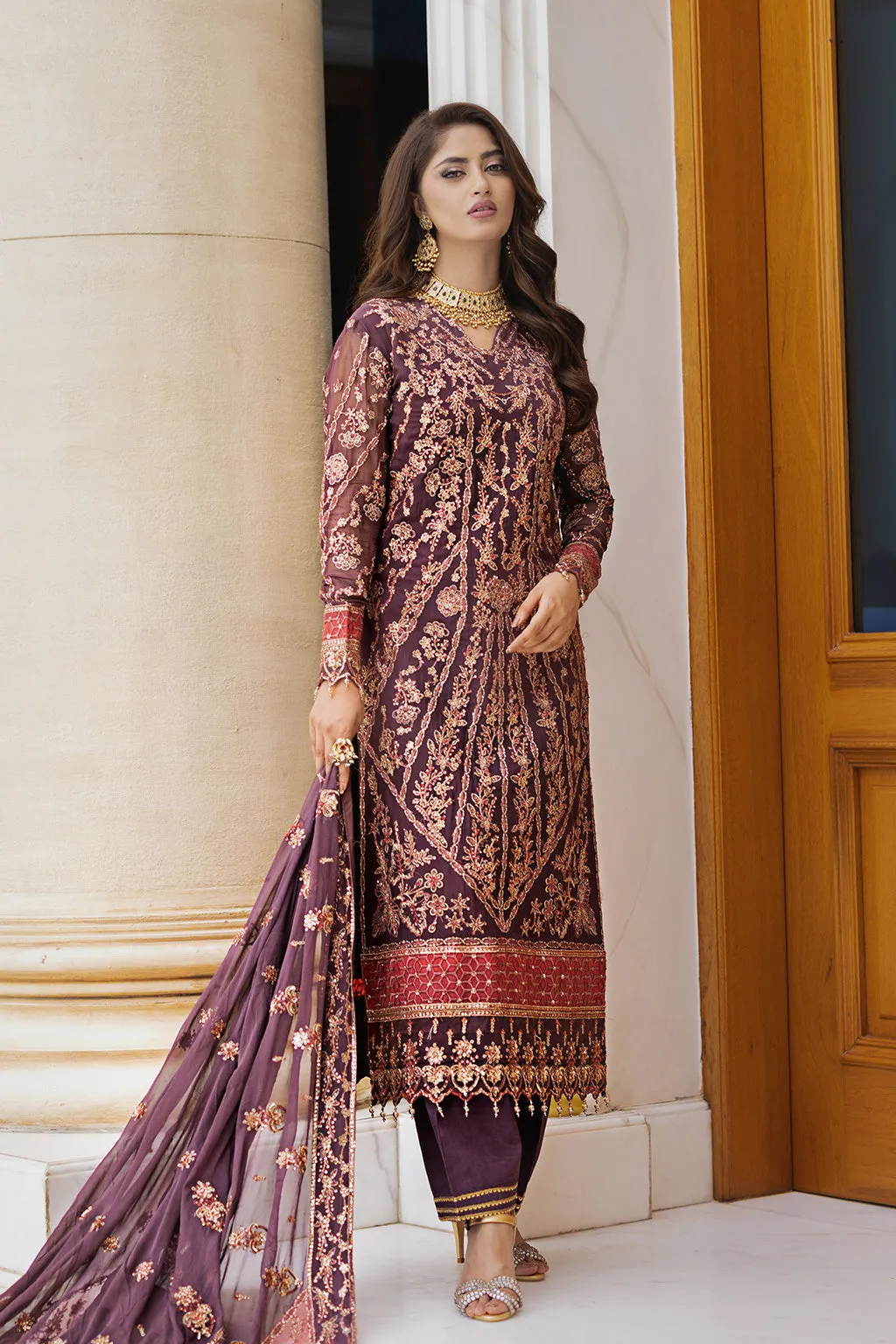 Emaan Adeel Ishq-e-Aatish Luxury Chiffon 3Pc Suit AT-10 GULNAZ