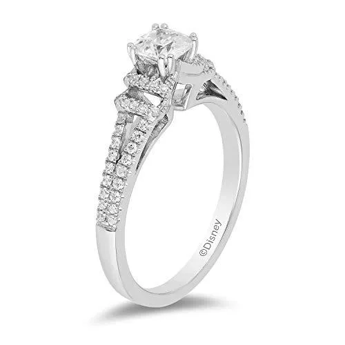 Enchanted Disney Fine Jewelry 14K White Gold with 3/4Cttw Diamond Mulan Engagement  Ring