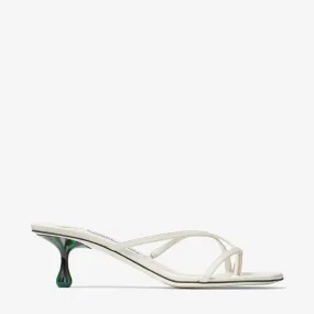 Etana Mule 50 Latte/Malachite Nappa Leather Mules