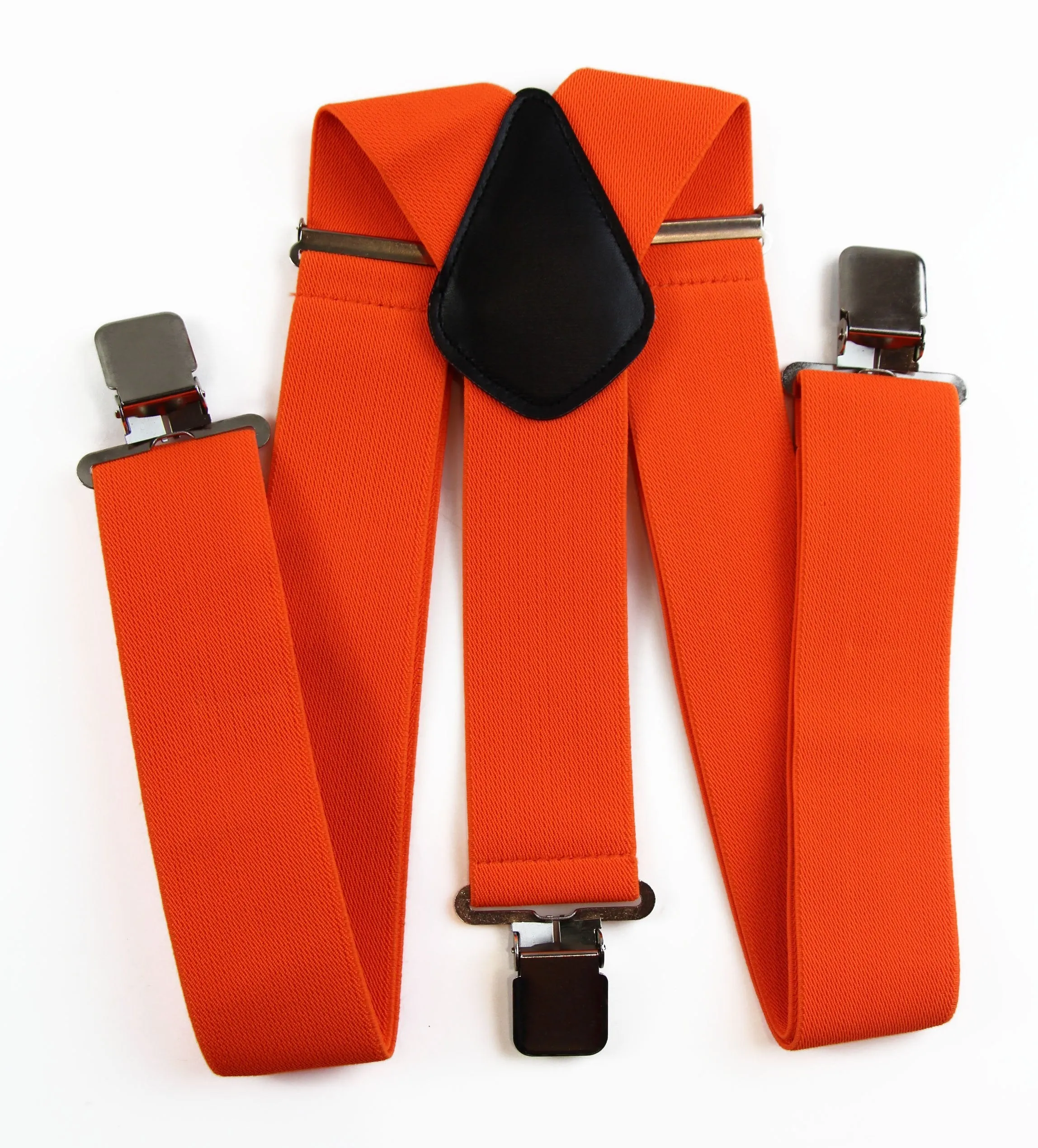 Extra Wide Heavy Duty Adjustable 120cm Fluro Orange Adult Mens Suspenders