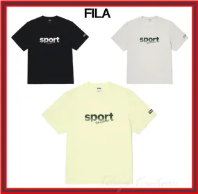 FILA  |Unisex Street Style Cotton T-Shirts