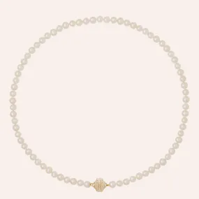 Freshwater White Round Pearl Mini Necklace