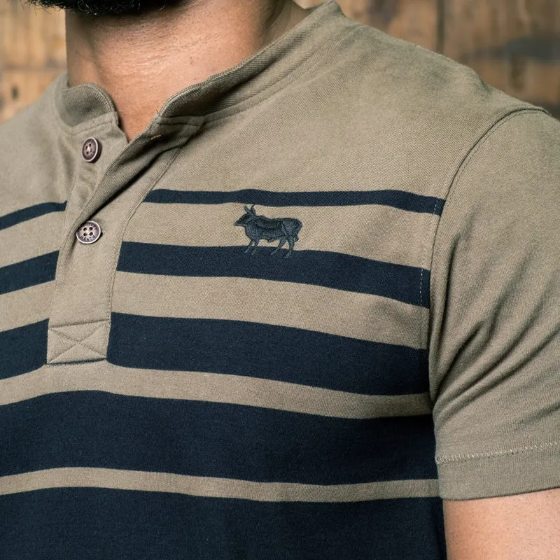 Gradiated Stripe Henley Fatigue