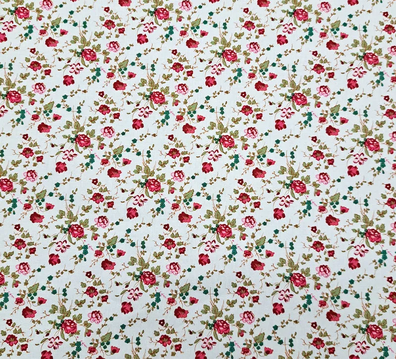 Great Value - Wide Width Floral Cotton - Red Roses