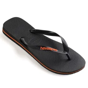 HAVAIANA RUBBER LOGO BLACK/ORANGE