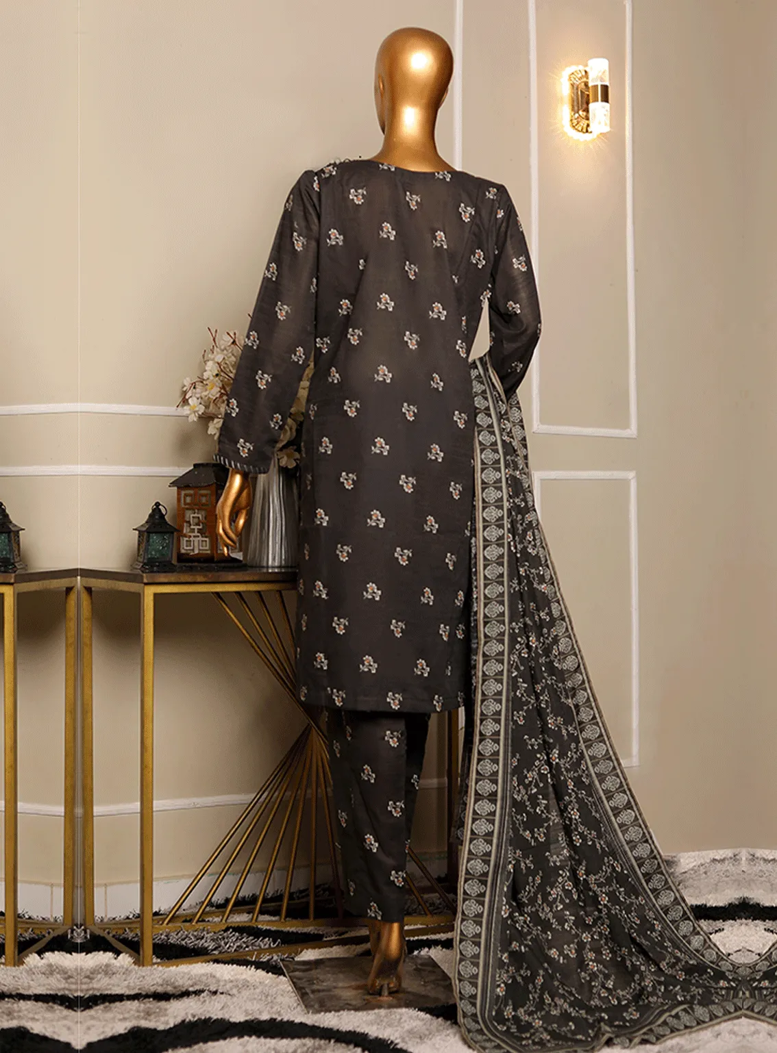 HZ Textile Printed Khaddar Unstitched 3 Piece Suit - HZ23KP 102A