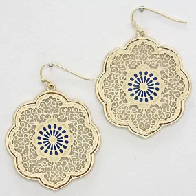 iLLASPARKZ Enamel Floral Filigree Earrings