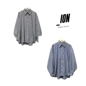 IONSEOUL  |Stripes Unisex Street Style Shirts