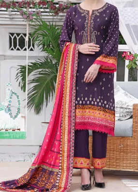 Jhalak By VS Textile Embroidered Linen Unstitched 3 Piece Suit - 03