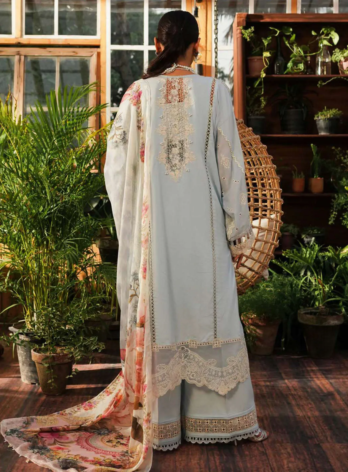 Kahf Premium Luxury Embroidered Lawn 3 Piece Unstitched Suit KHF24L KLE-3B