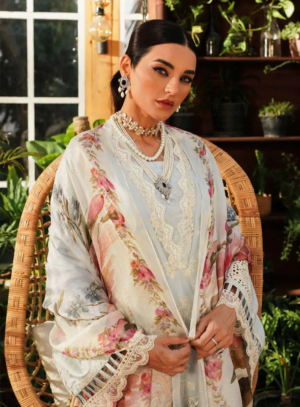 Kahf Premium Luxury Embroidered Lawn 3 Piece Unstitched Suit KHF24L KLE-3B