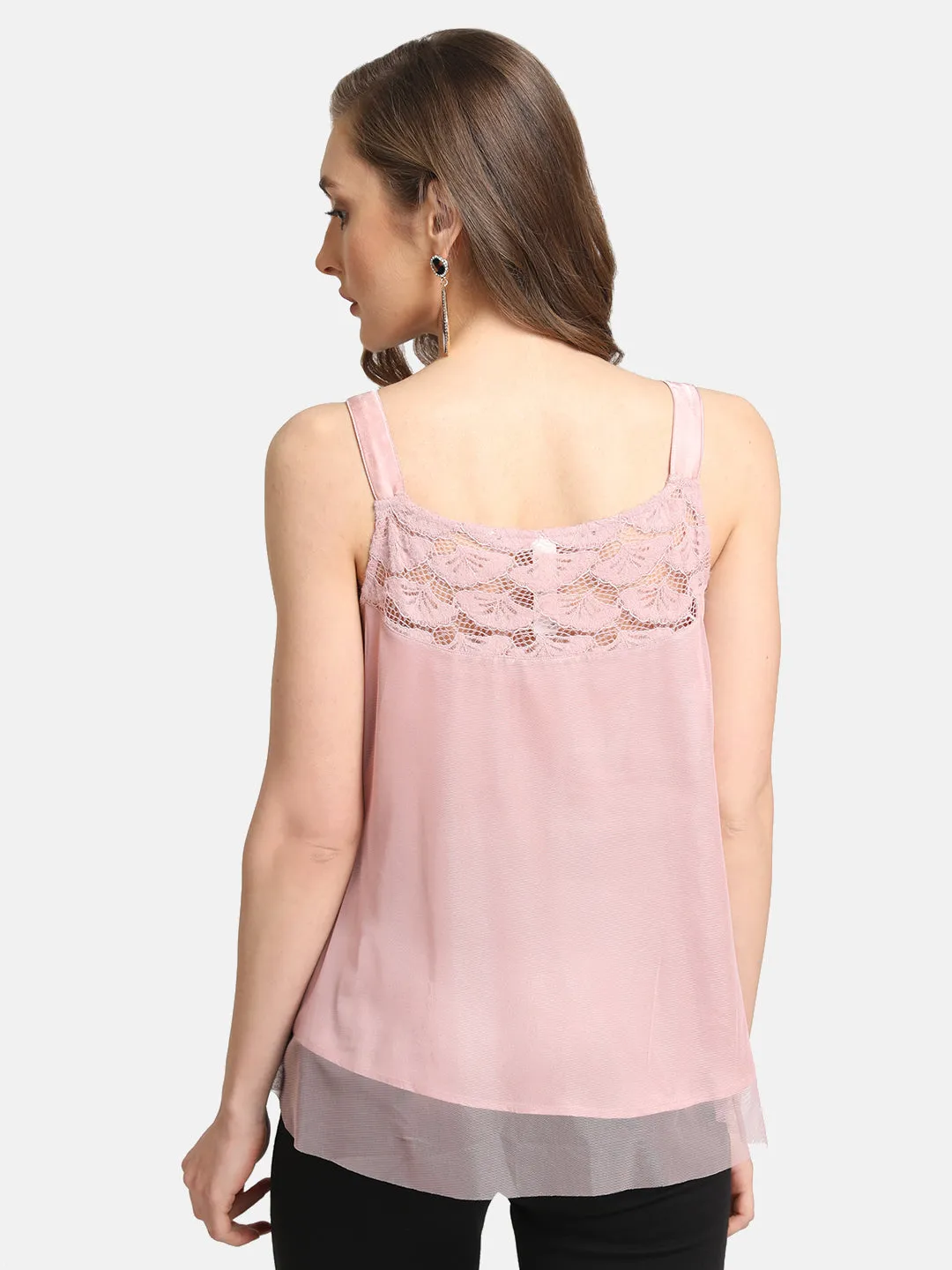 Lace Yoke Detail Top With Straps