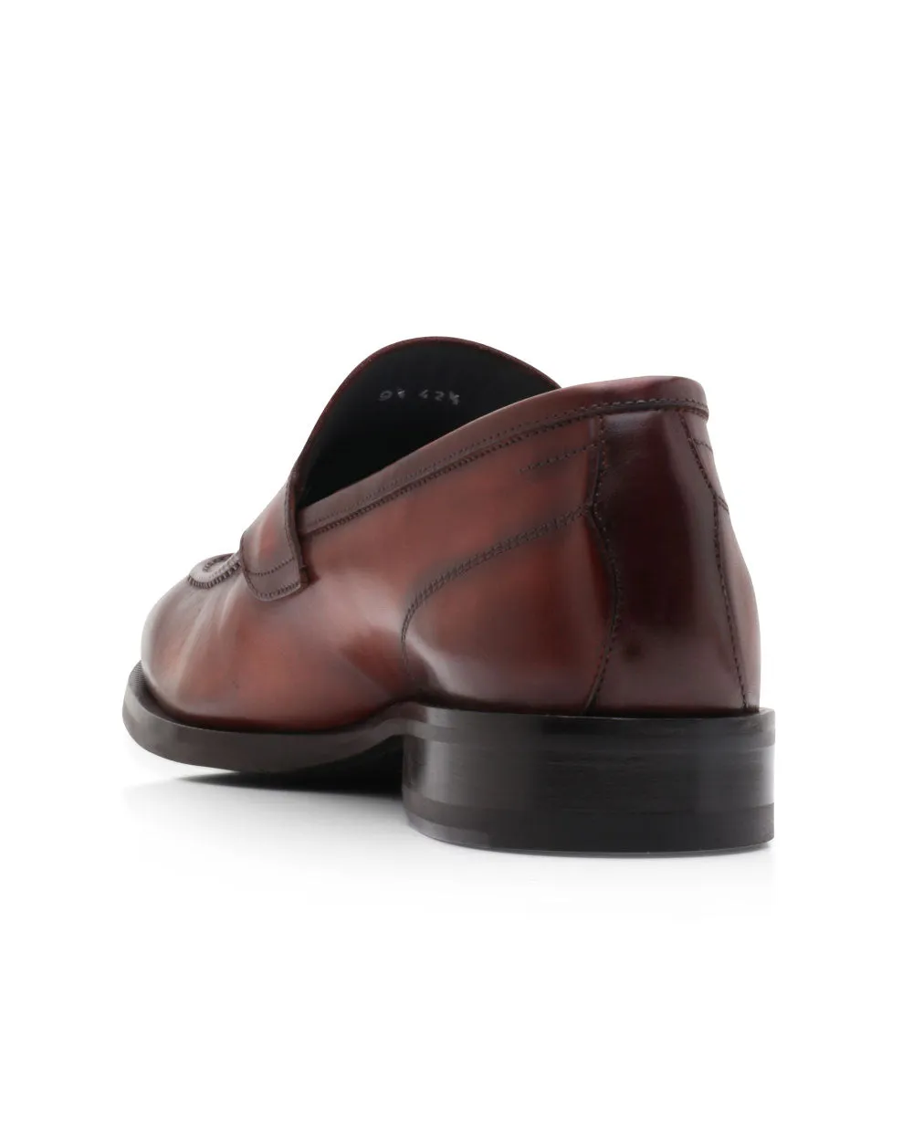 Leather Marmo Brera Penny Loafer in Chestnut