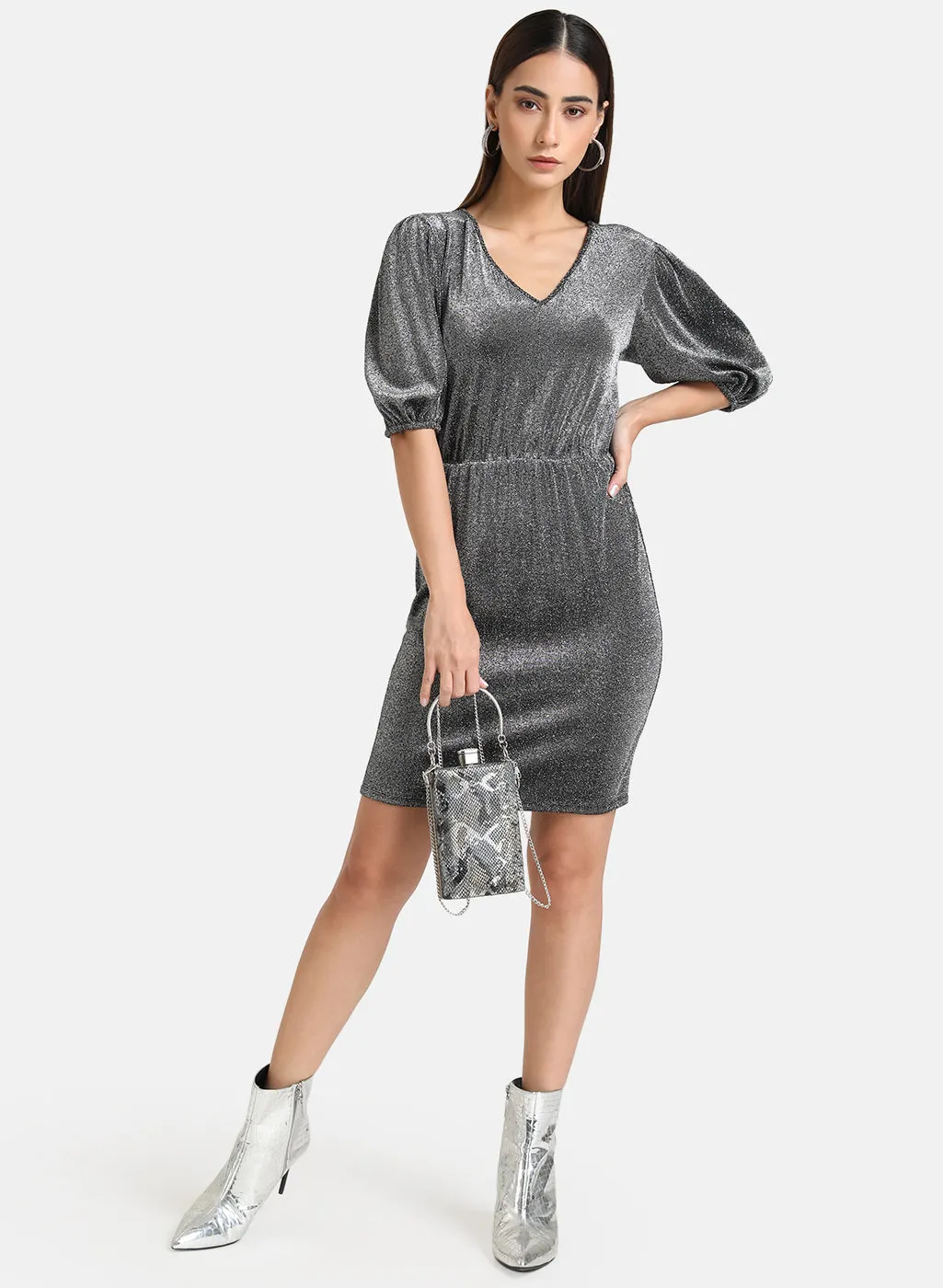 Lurex Knit Mini Dress