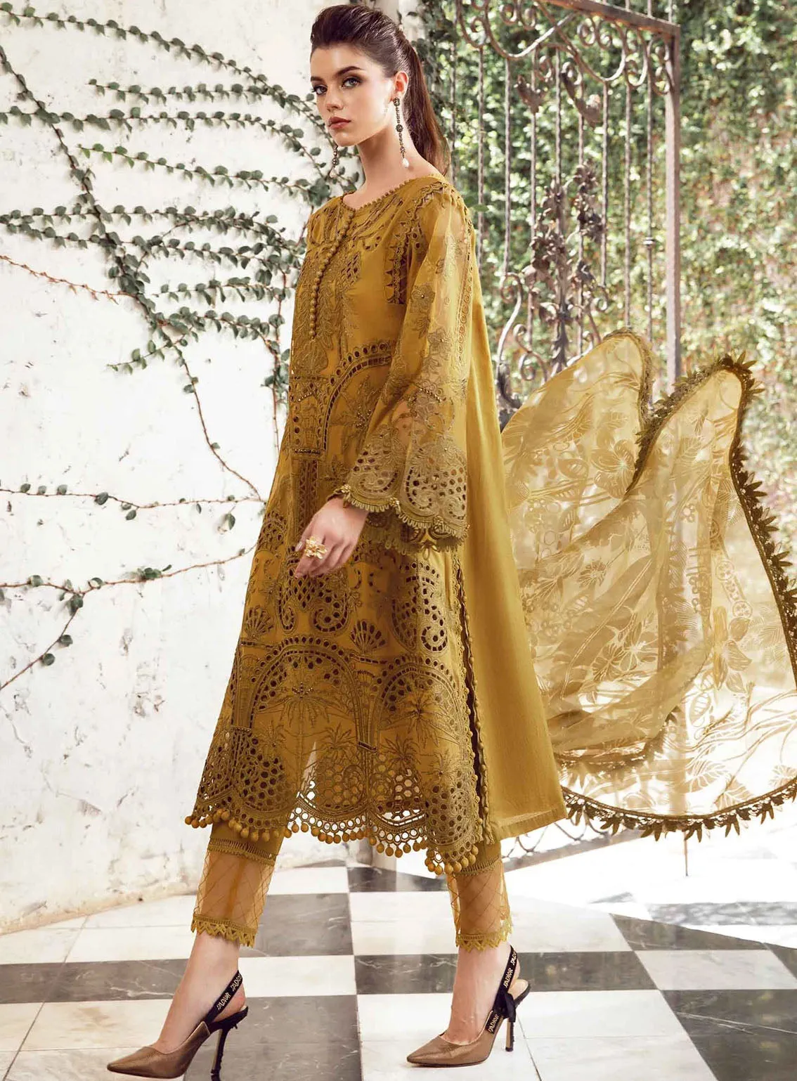 Maria B Luxury Embroidered Lawn Eid Edit-II 3 Piece Unstitched Suit MB24EE2 D-08