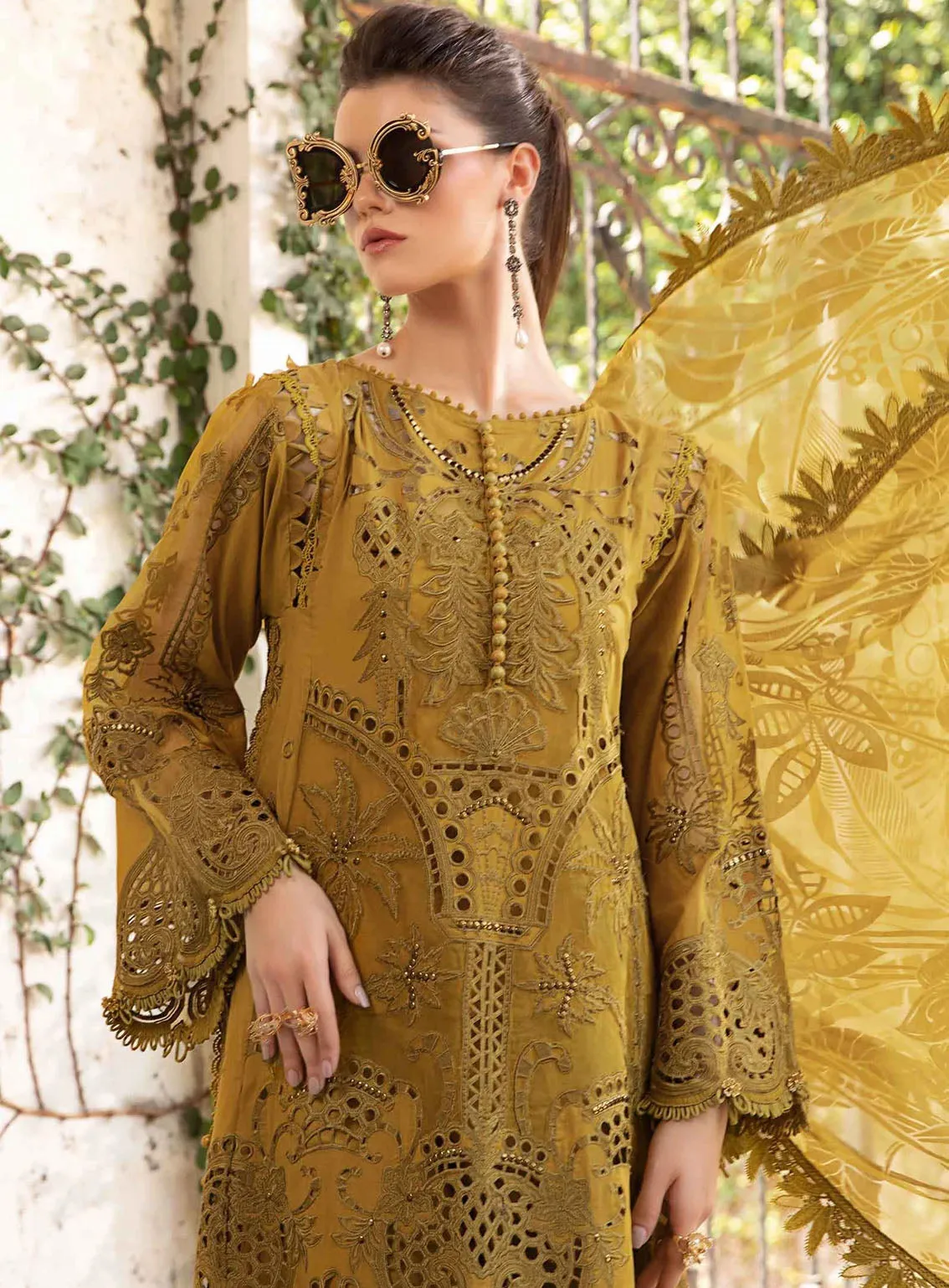 Maria B Luxury Embroidered Lawn Eid Edit-II 3 Piece Unstitched Suit MB24EE2 D-08