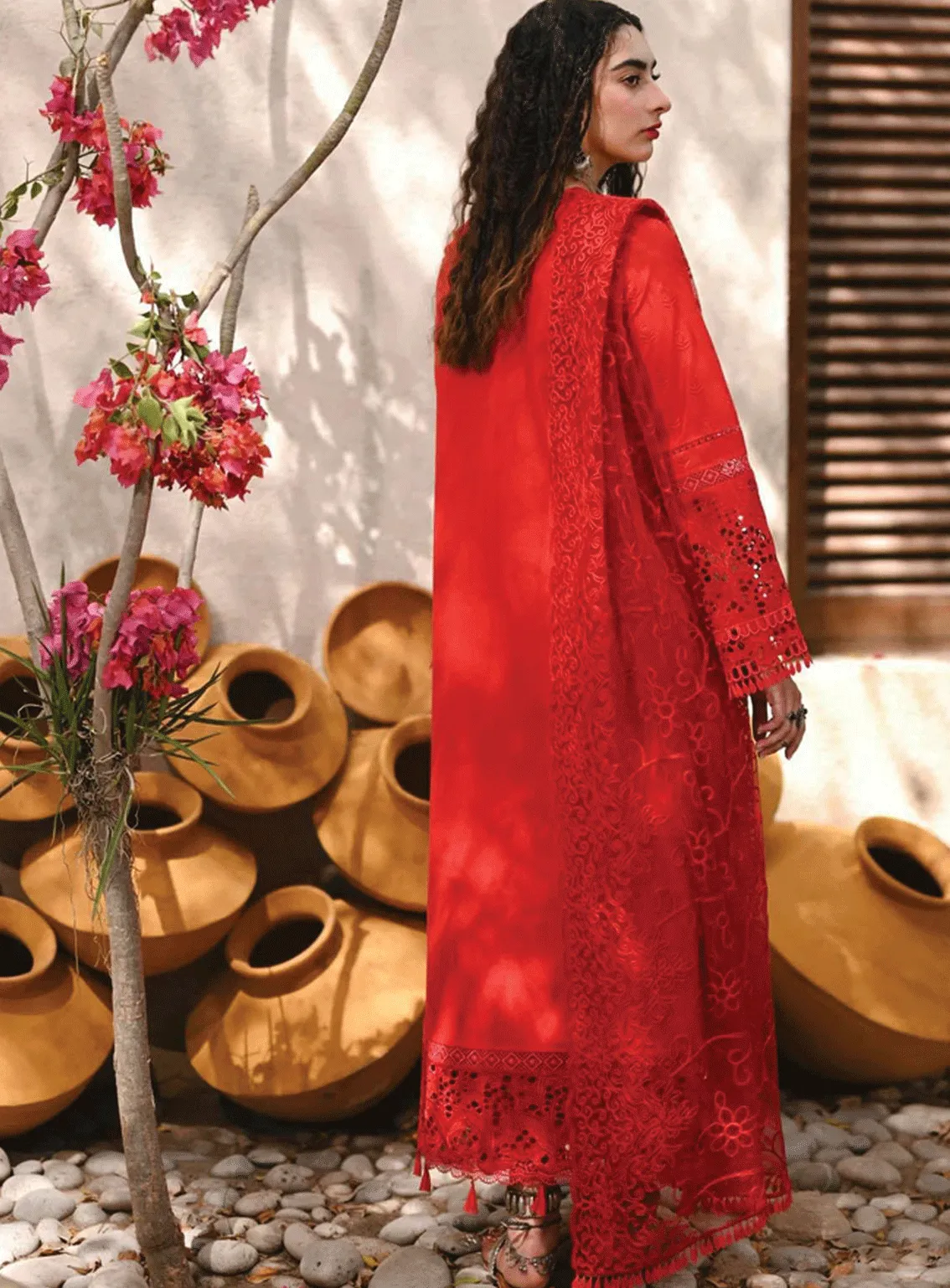 Menakumare By Aabyaan Embroidered Schiffli Unstitched 3 Piece Suit - ABY23E AE-03 RAANI