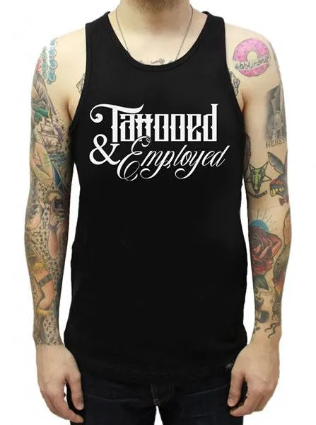 Men's Tattooed and Employed Script Tank