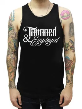 Men's Tattooed and Employed Script Tank