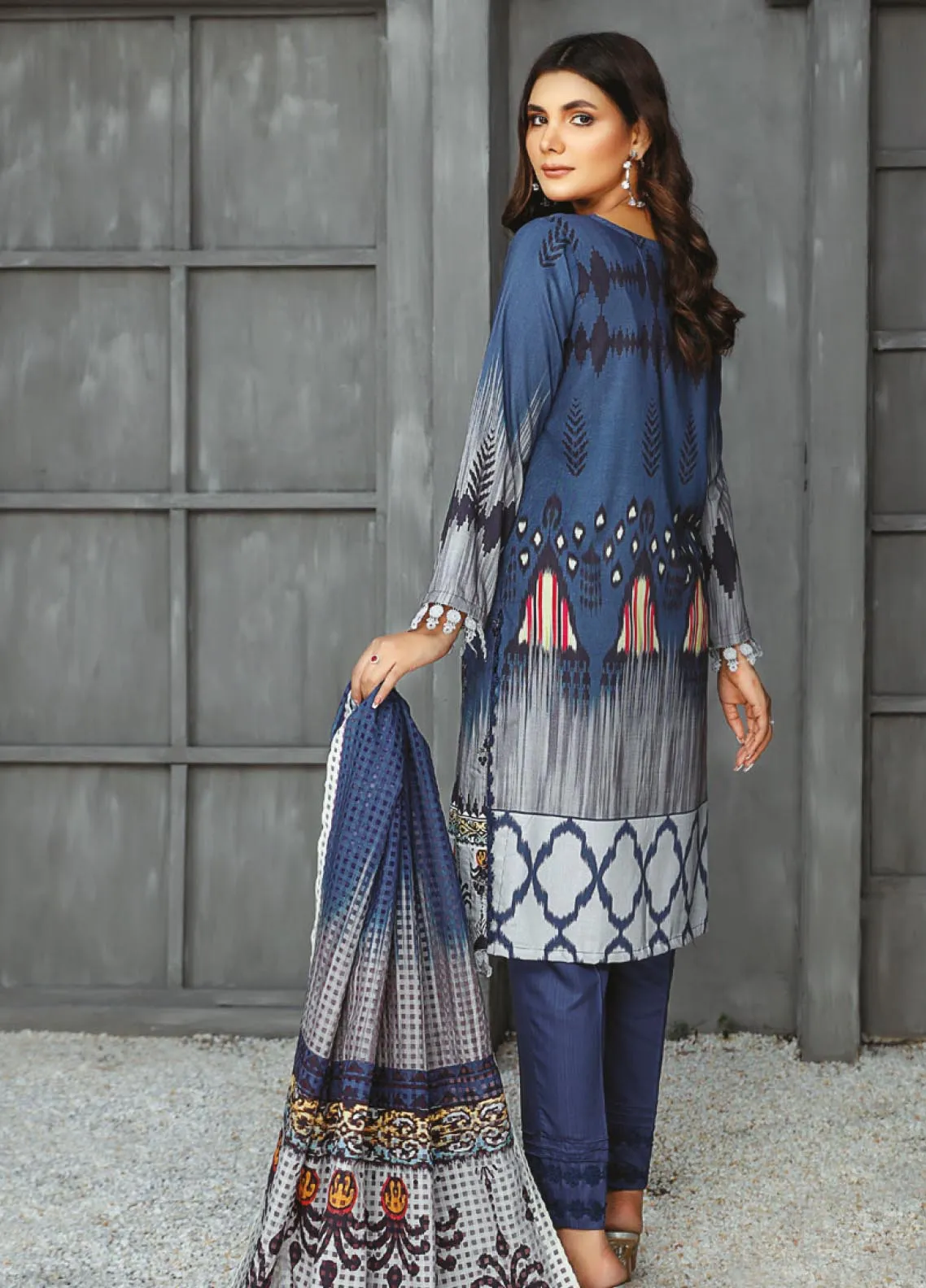 Mizaaj By Aalaya Embroidered Staple Dabi Unstitched 3 Piece Suit - 04