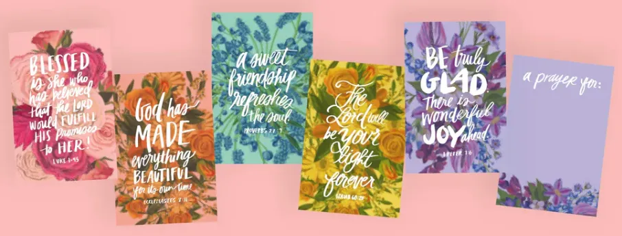 Prayer Cards, Floral