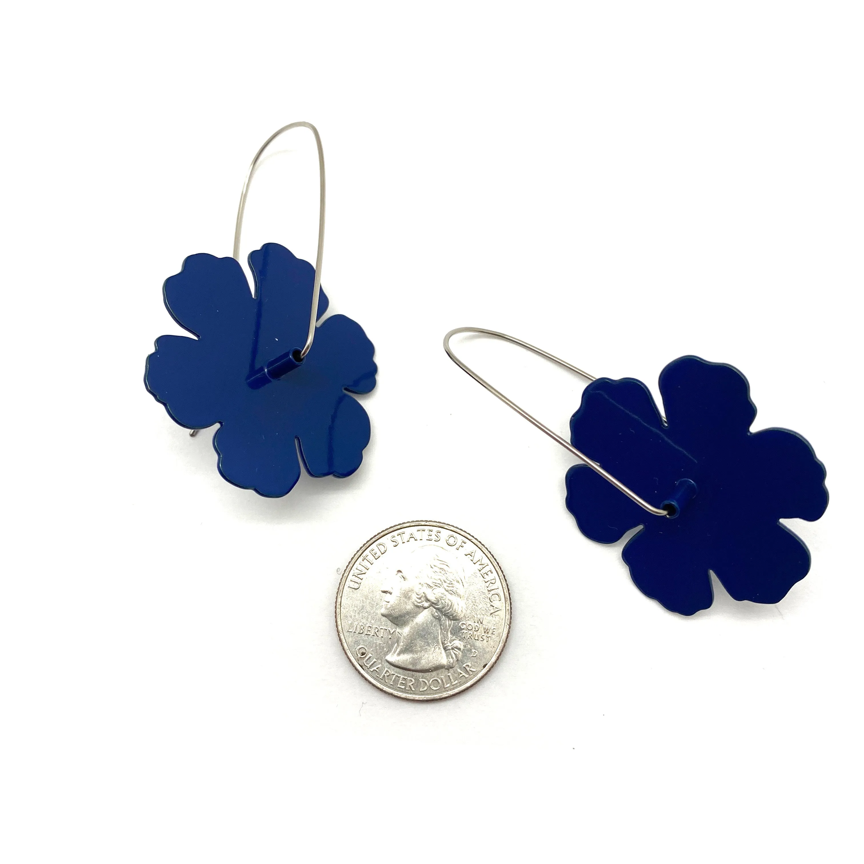 Primrose Flower Patch Earrings - Blue