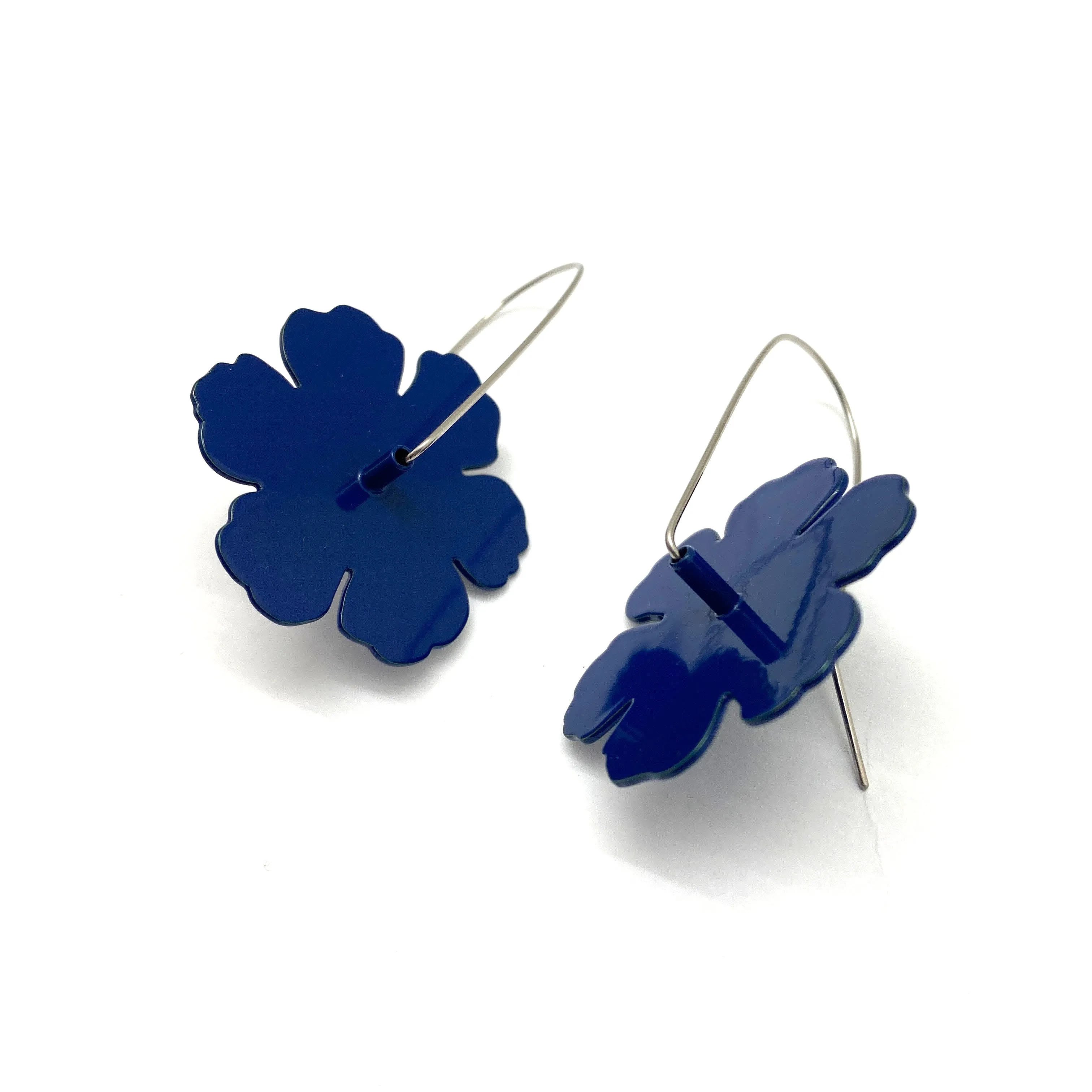 Primrose Flower Patch Earrings - Blue