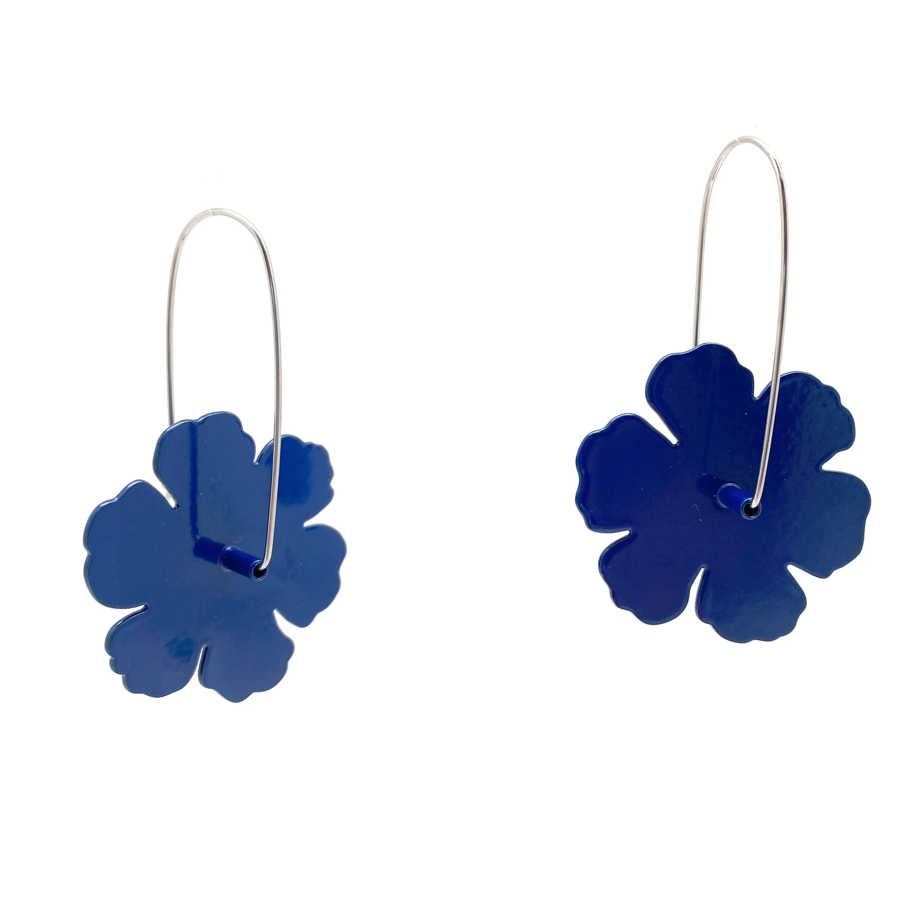 Primrose Flower Patch Earrings - Blue