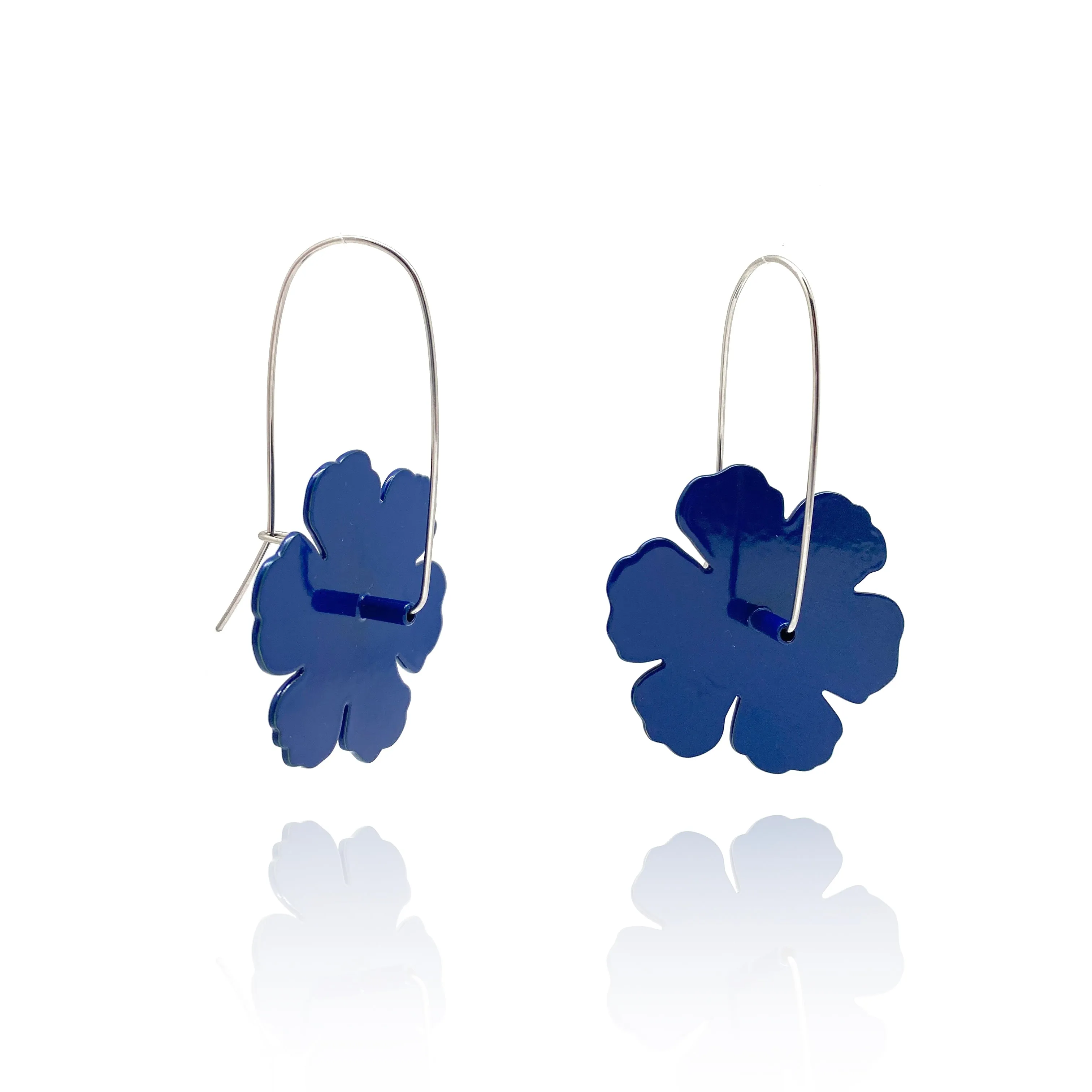 Primrose Flower Patch Earrings - Blue