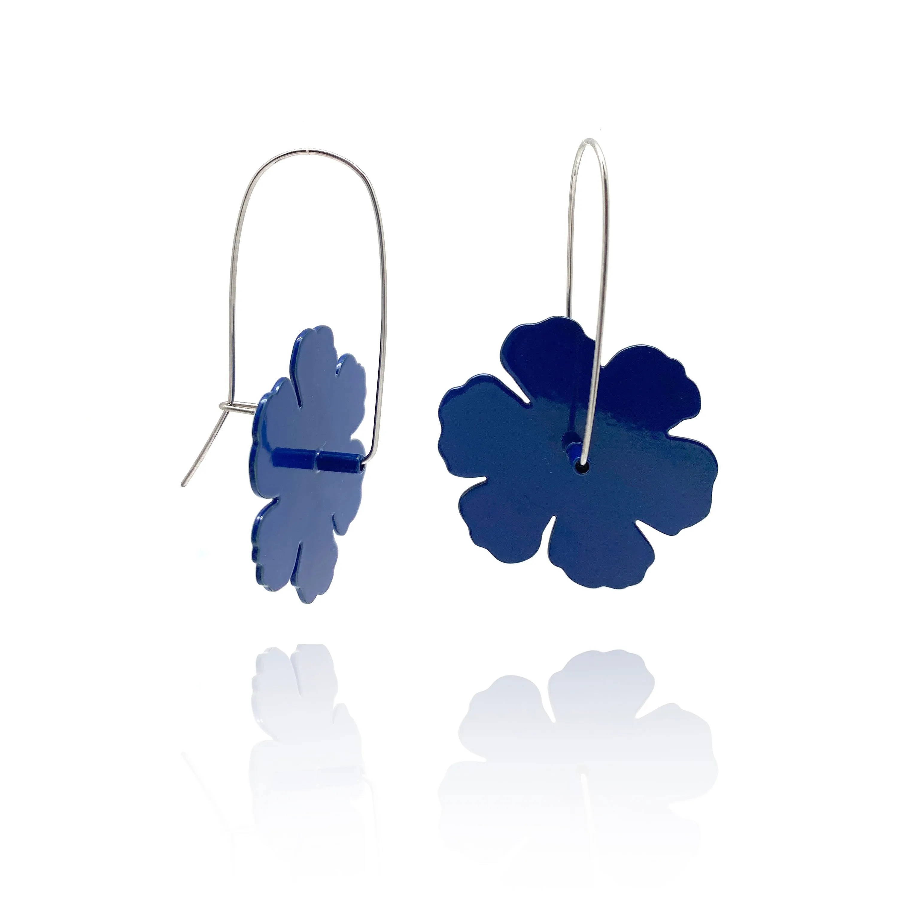 Primrose Flower Patch Earrings - Blue