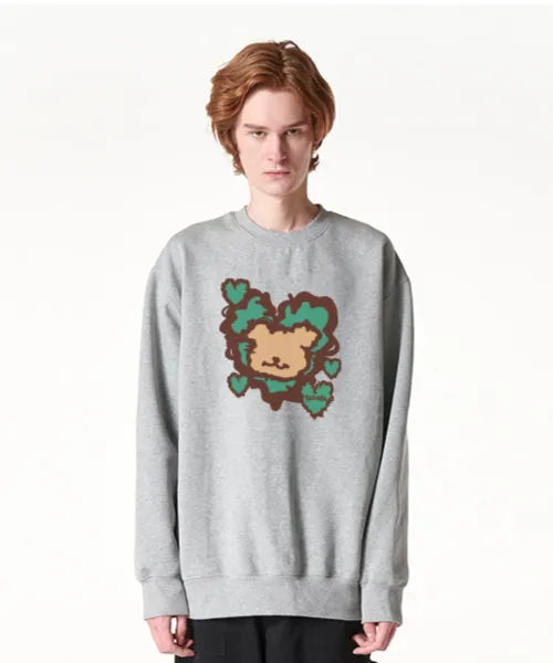 RADINEO  |[RADINEO]★ FLUFFY HEART BEAR SWEAT