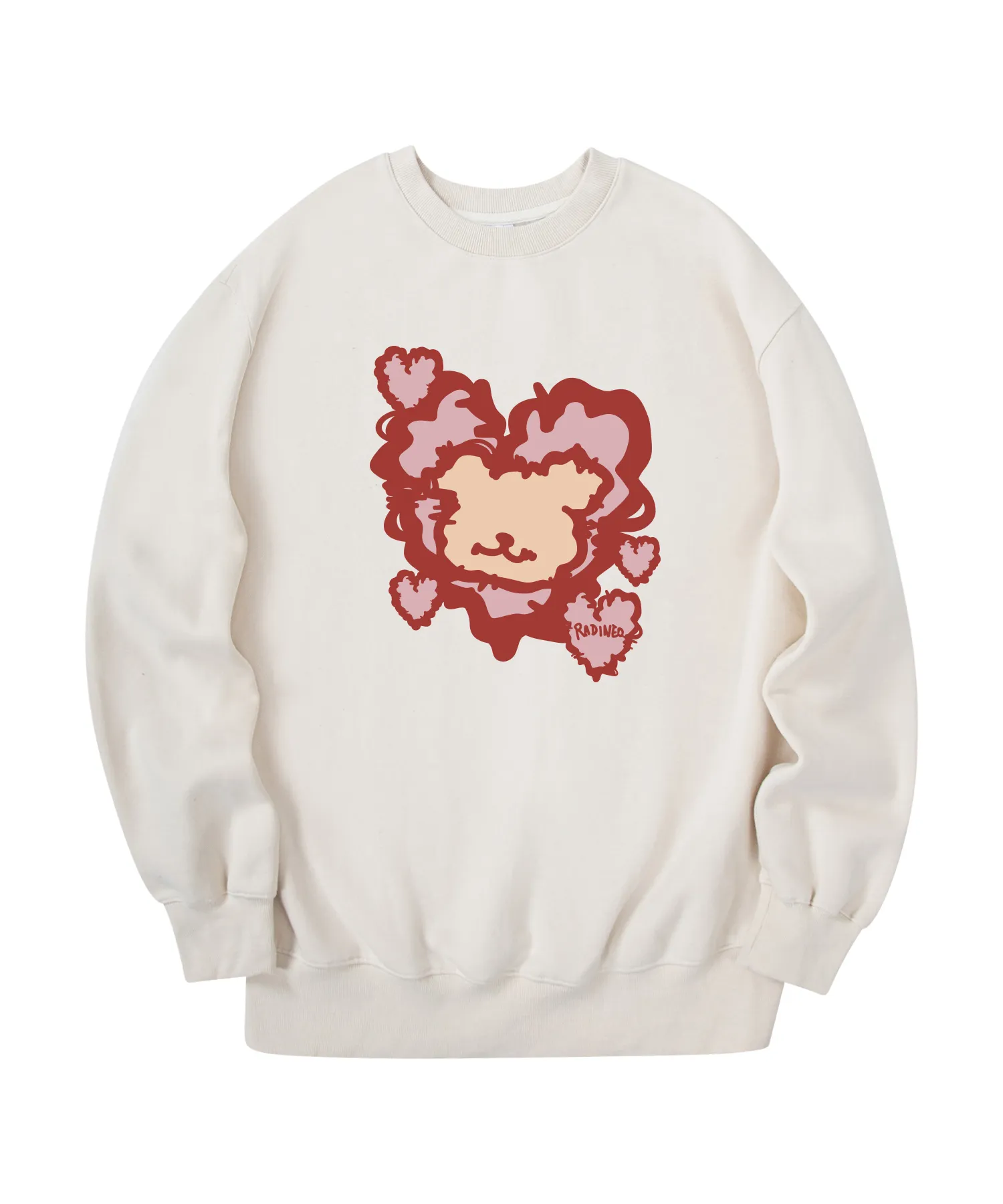 RADINEO  |[RADINEO]★ FLUFFY HEART BEAR SWEAT