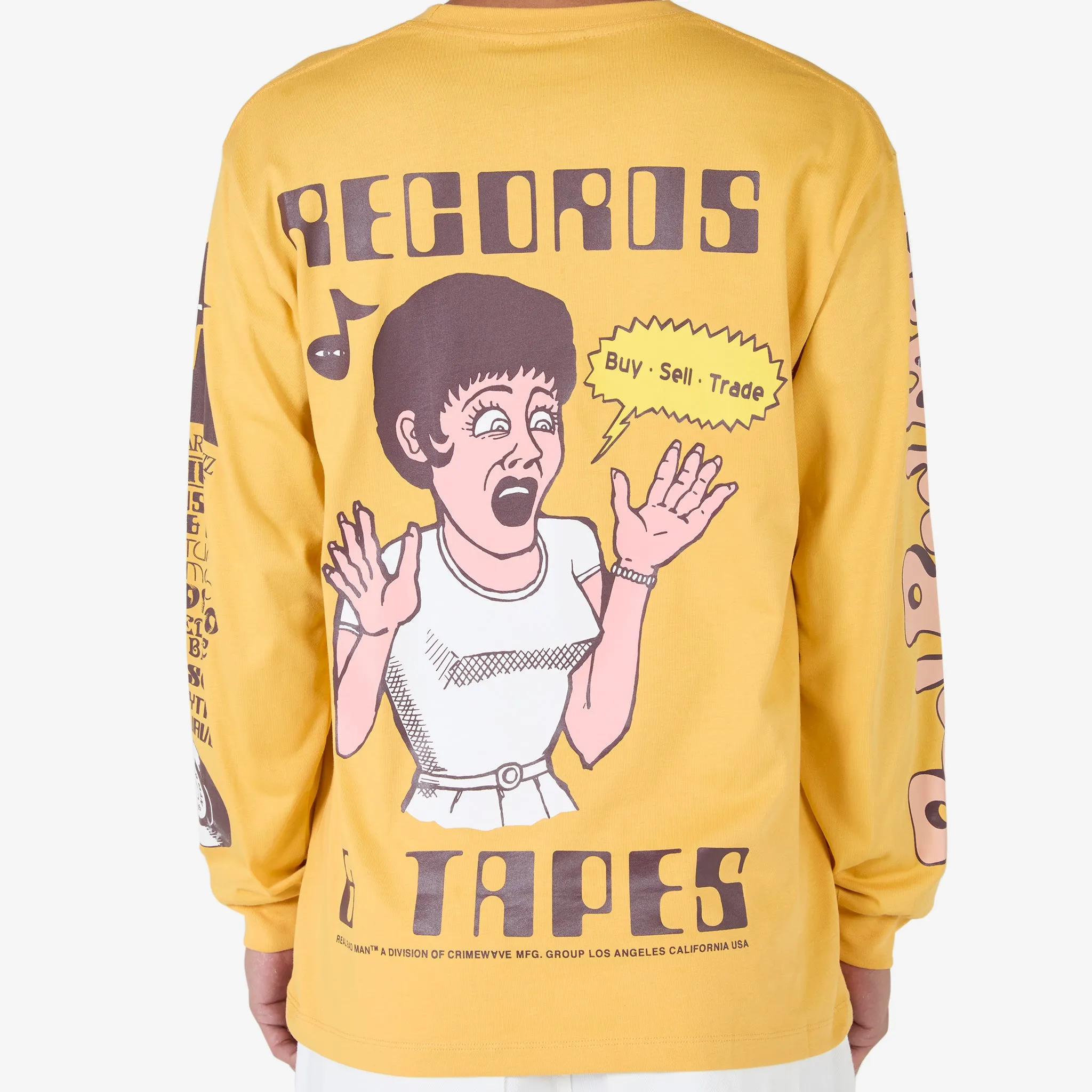 Records and Tapes Longsleeve T-Shirt Mustard