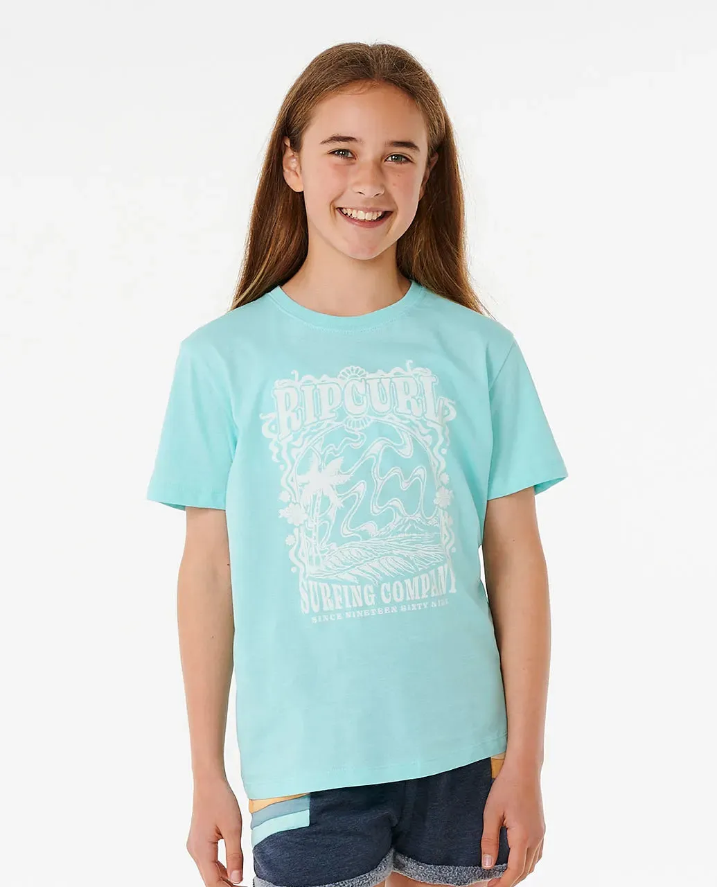 RIPCURL BREEZE STANDARD SHORT SLEEVE TEE GIRL - SKY BLUE