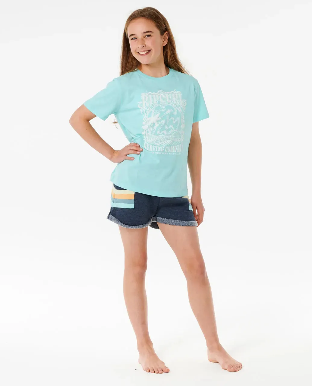 RIPCURL BREEZE STANDARD SHORT SLEEVE TEE GIRL - SKY BLUE