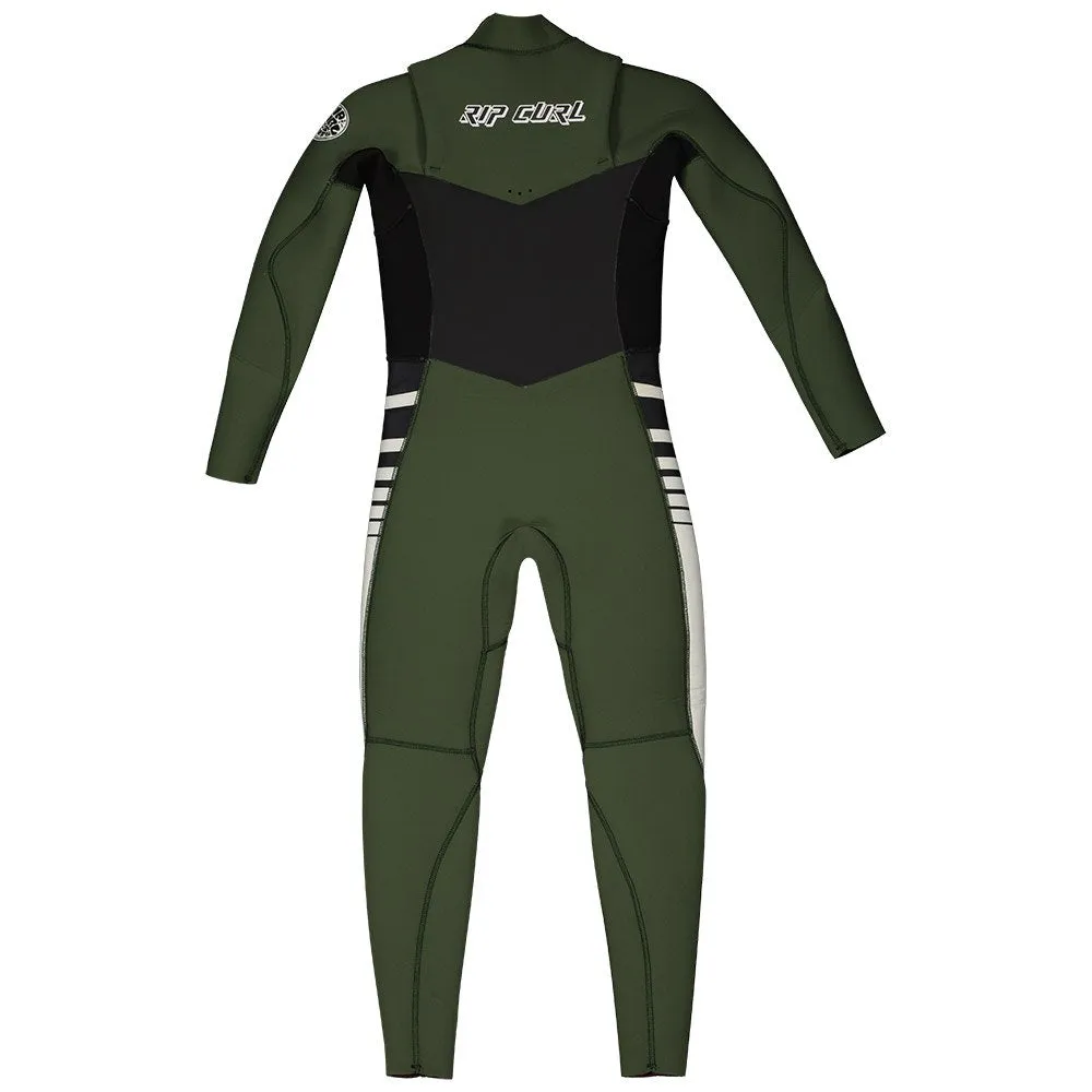 RIPCURL JUNIOR DAWN PATROL 4/3 CHEST ZIP WETSUIT - GREEN