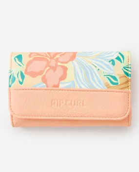 RIPCURL MIXED FLORAL MID WALLET - LIGHT ORANGE